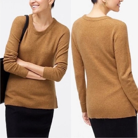 J. Crew Factory Tan Wool Blend Classic Crewneck Sweater Size Small - Picture 3 of 11